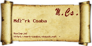Márk Csaba névjegykártya
